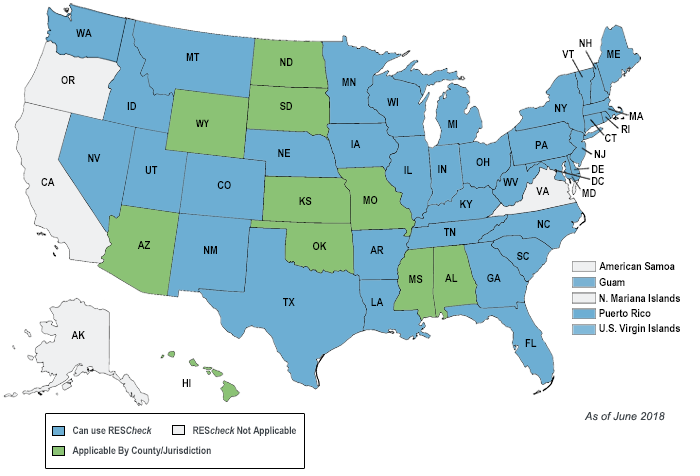 REScheck Use Map